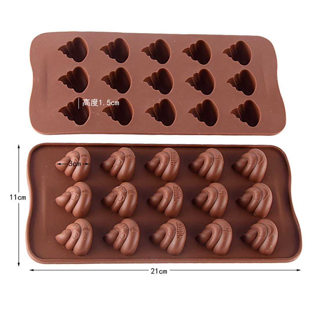 Cetakan Silikon Es Pudding Jelly Coklat Bentuk Poop Lucu