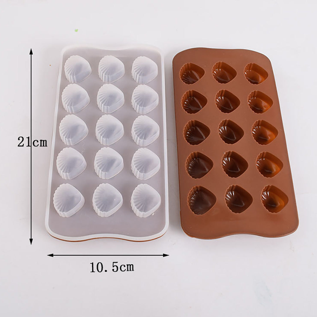 Cetakan Silikon Es Pudding Jelly Coklat Bentuk Bintang Kerang Star Shell