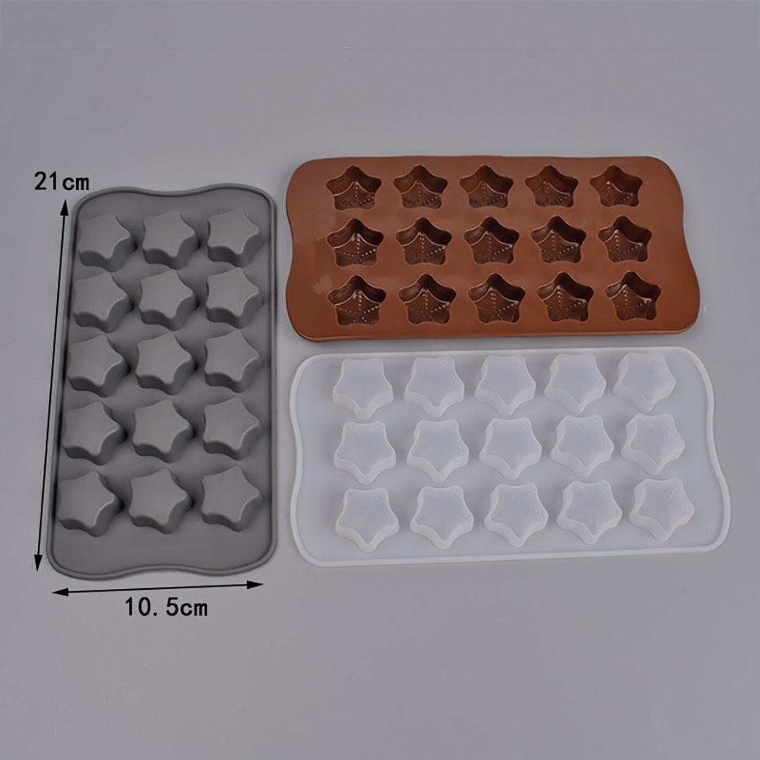 Cetakan Silikon Es Pudding Jelly Coklat Bentuk Bintang Kerang Star Shell