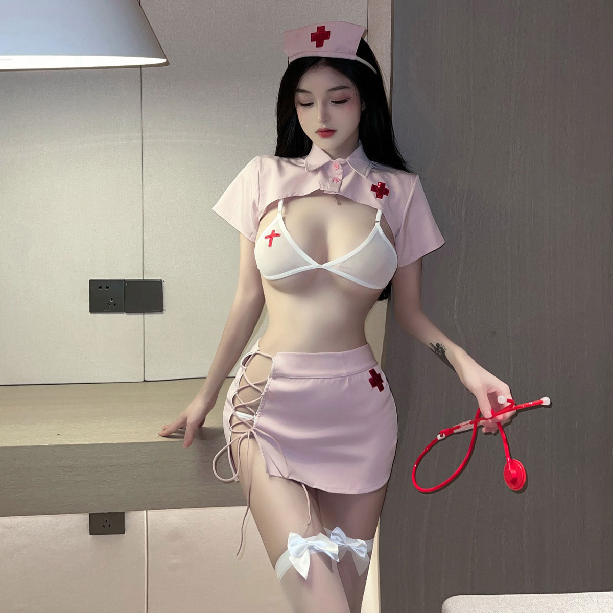 Lingerie Costume Nurse Two Pieces String Skirt UC0790
