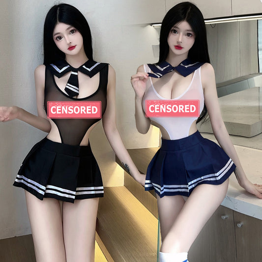 Lingerie Costume Student Teddy and Skirt UD0948