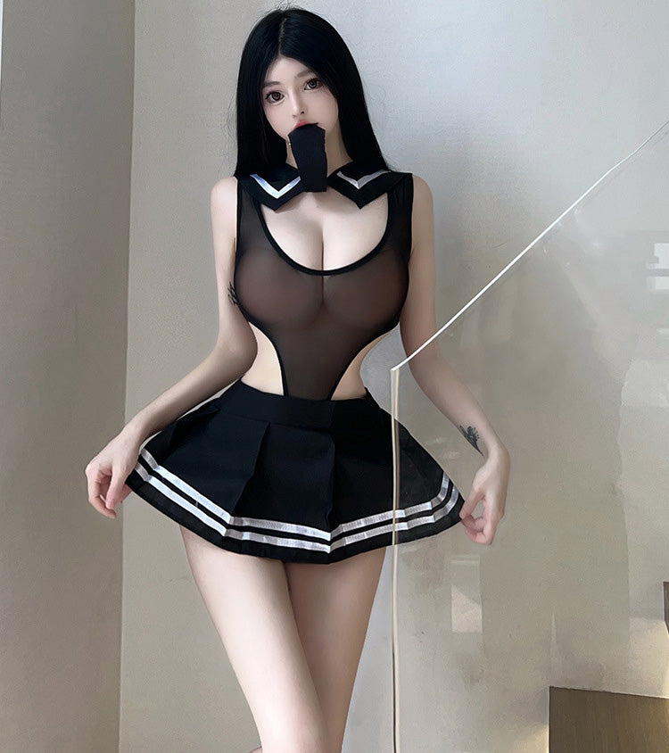 Lingerie Costume Student Teddy and Skirt UD0948
