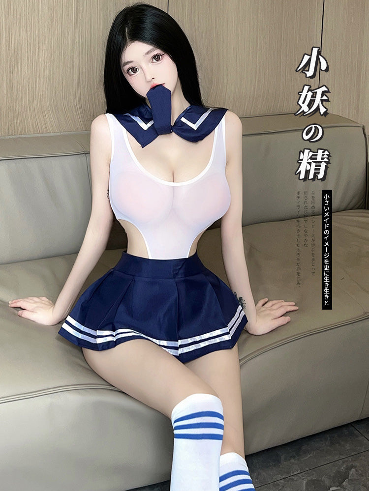 Lingerie Costume Student Teddy and Skirt UD0948