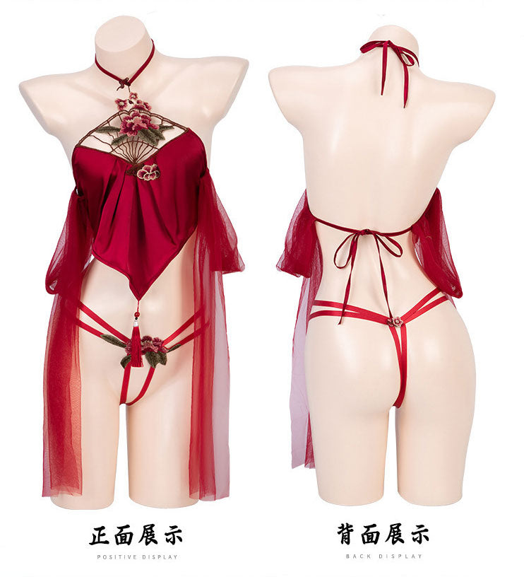 Lingerie Camisole Embroidery Lace Bandage UL0088