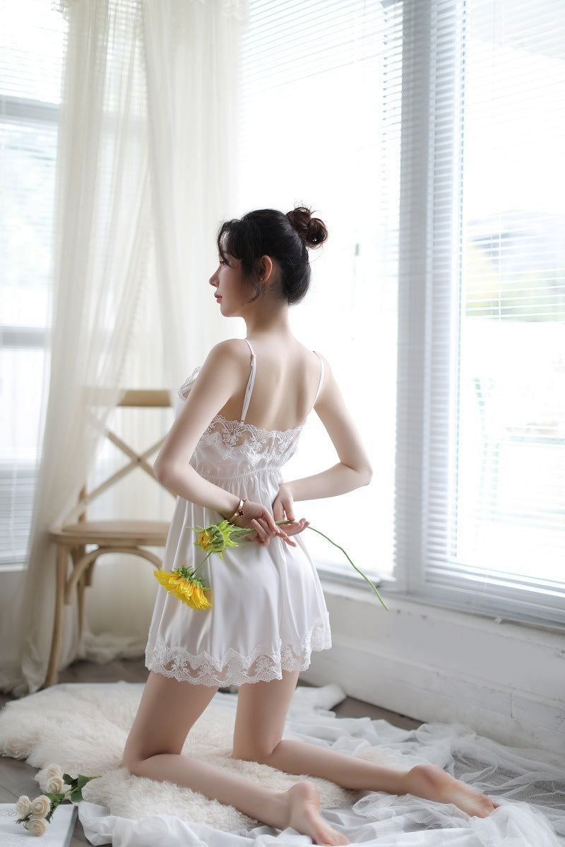 Lingerie Babydoll Deep V Lace Top and Hem UY0508