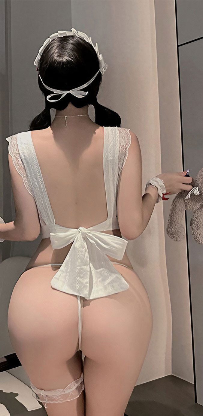 Lingerie Costume Nurse Babydoll Lace Trim X Back UY0792