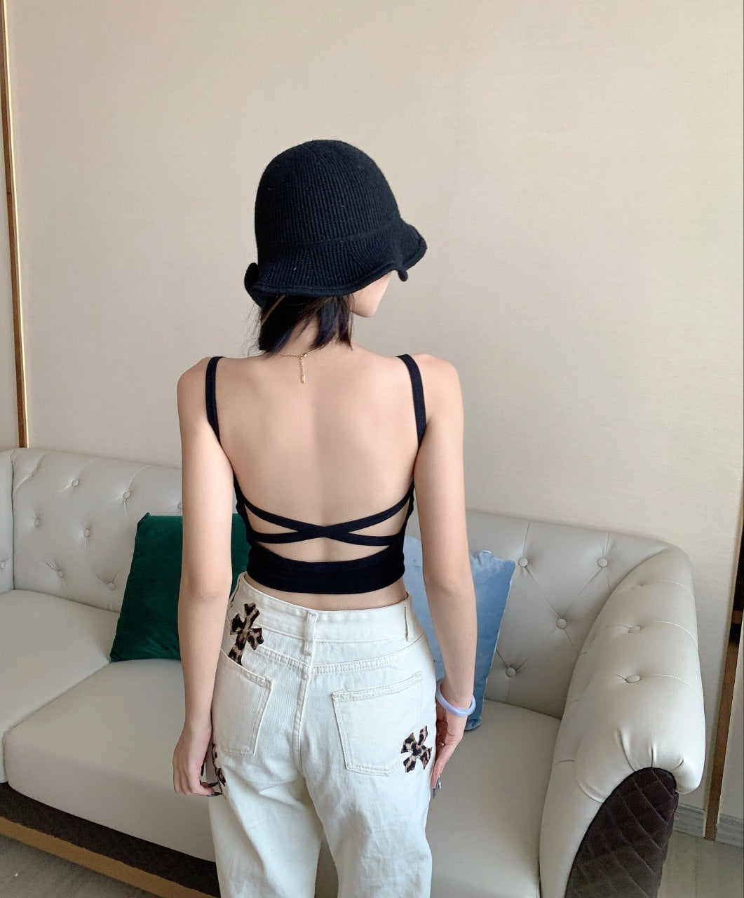 Tank Top Bra Cross Backless WUTT567