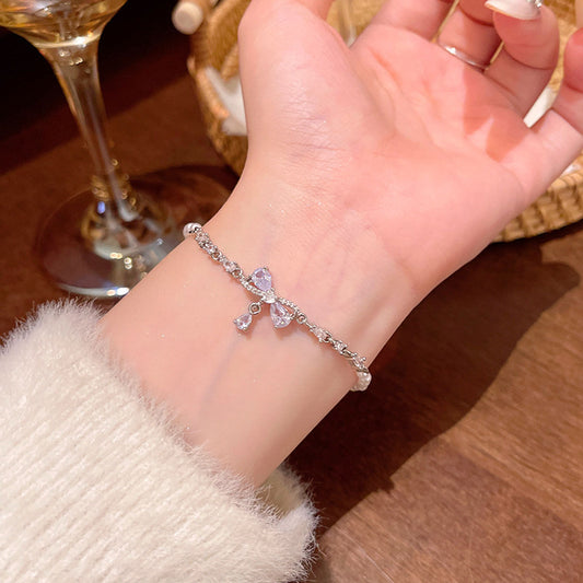 Bracelet Light Luxury Niche Super Flash Exquisite Zircon Butterfly XBS0649