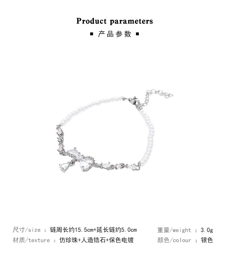 Bracelet Light Luxury Niche Super Flash Exquisite Zircon Butterfly XBS0649