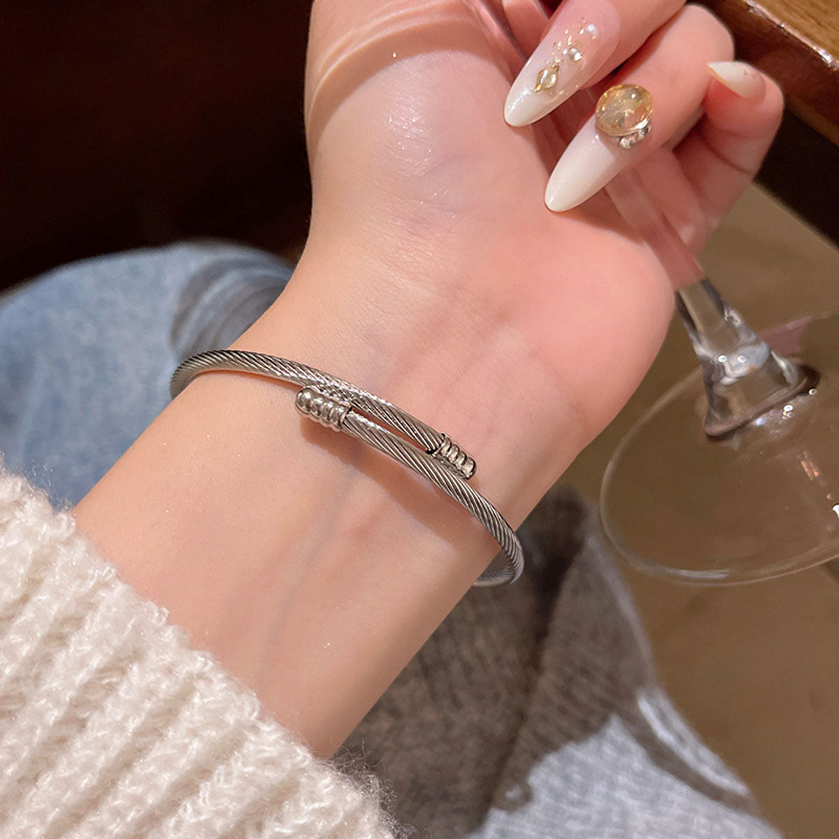 Bracelet Cold Style Metallic Twist Braided XBS0669