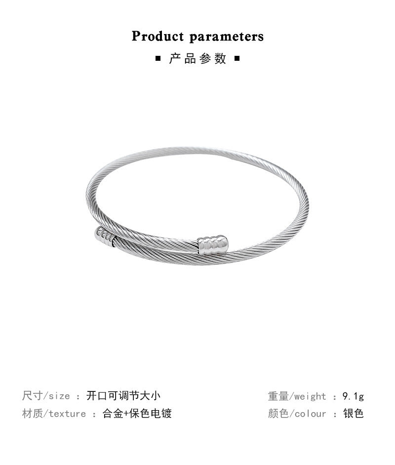 Bracelet Cold Style Metallic Twist Braided XBS0669