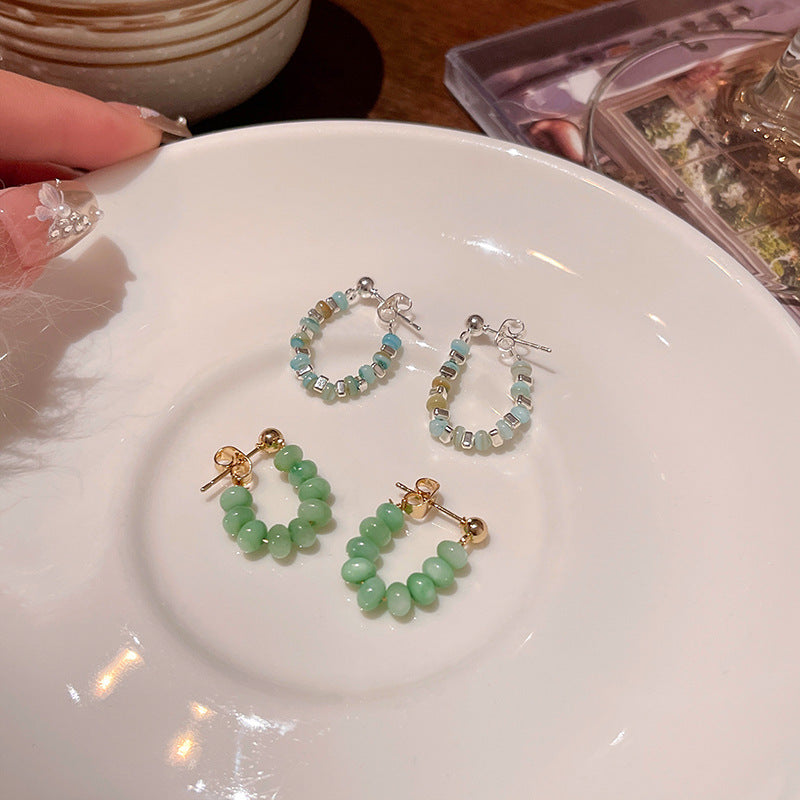 Earring Stud Dopamine Colored Beaded XEA1158