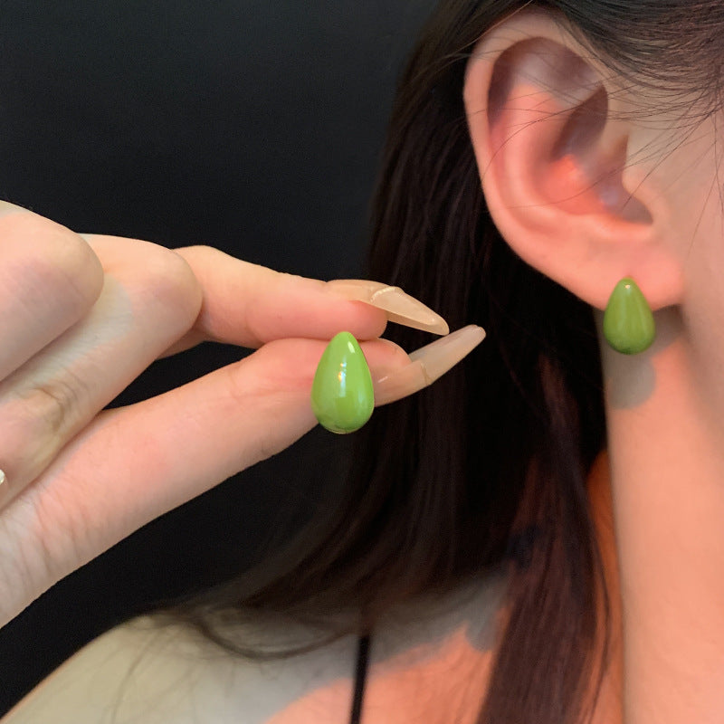 Earring Stud Small Fresh Oil Drop Shape XEA1160