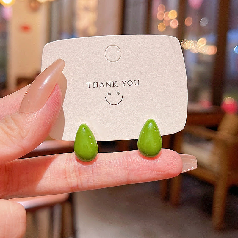 Earring Stud Small Fresh Oil Drop Shape XEA1160