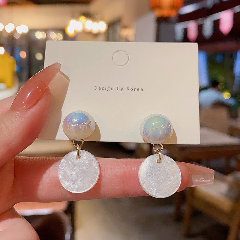 Earring Stud Light Luxury Niche Super Flash Pearl Circle XEA1165