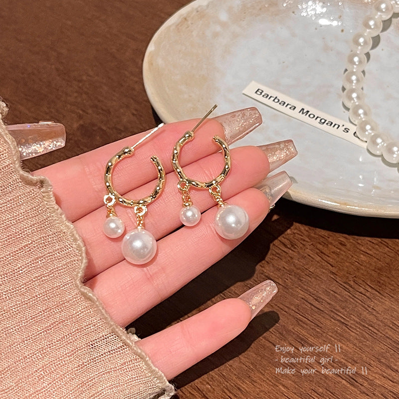 Earring Stud Geometric Pearl XEA1601