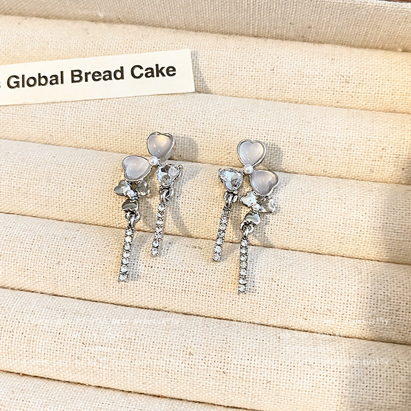 Earring Stud Light Luxury Cat's Eye Stone Flower XEA1616
