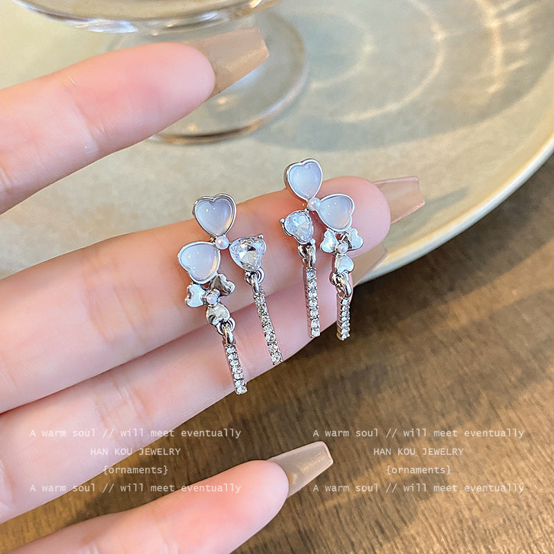 Earring Stud Light Luxury Cat's Eye Stone Flower XEA1616