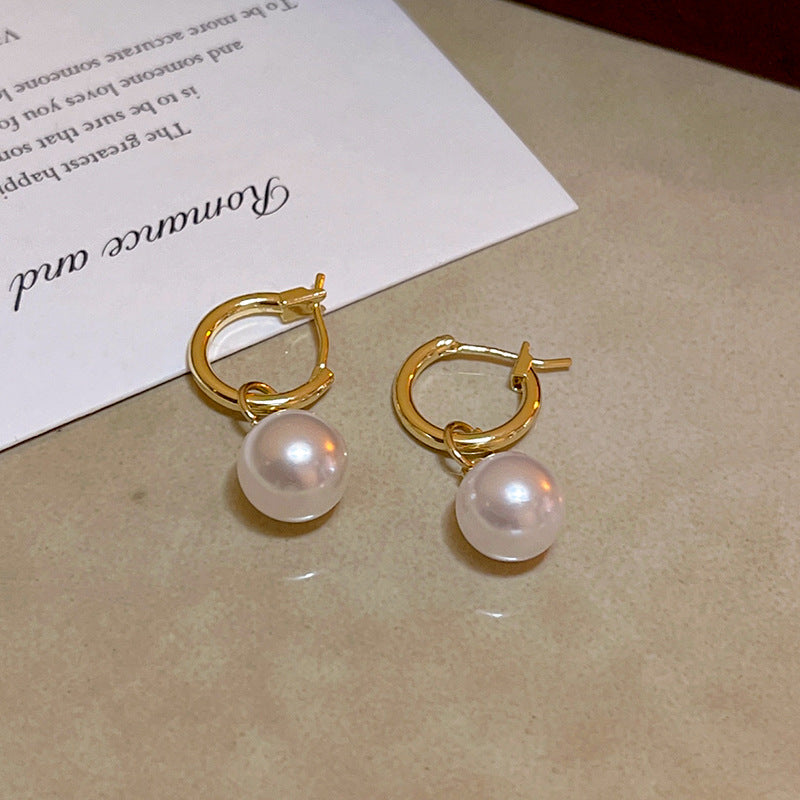 Earring Huggie Drop Retro Pearl XEA1908