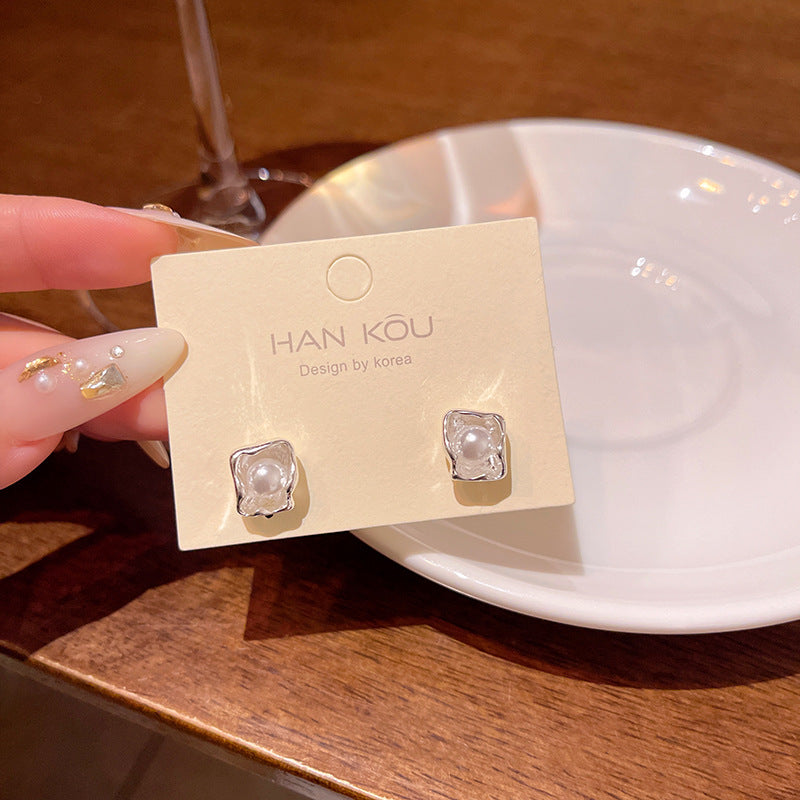 Earring Stud Sweet Cream Small Square XEA1930