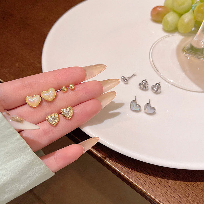 Earring Set Stud Sweet Temperament Simple Love XEA1986