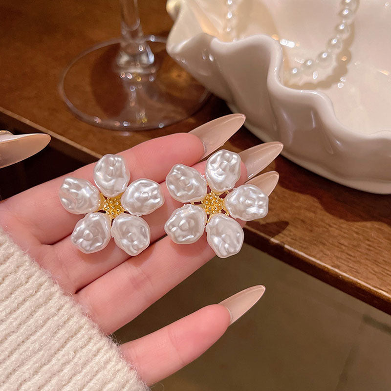 Earring Stud French Retro Pearl Flower XEA2064
