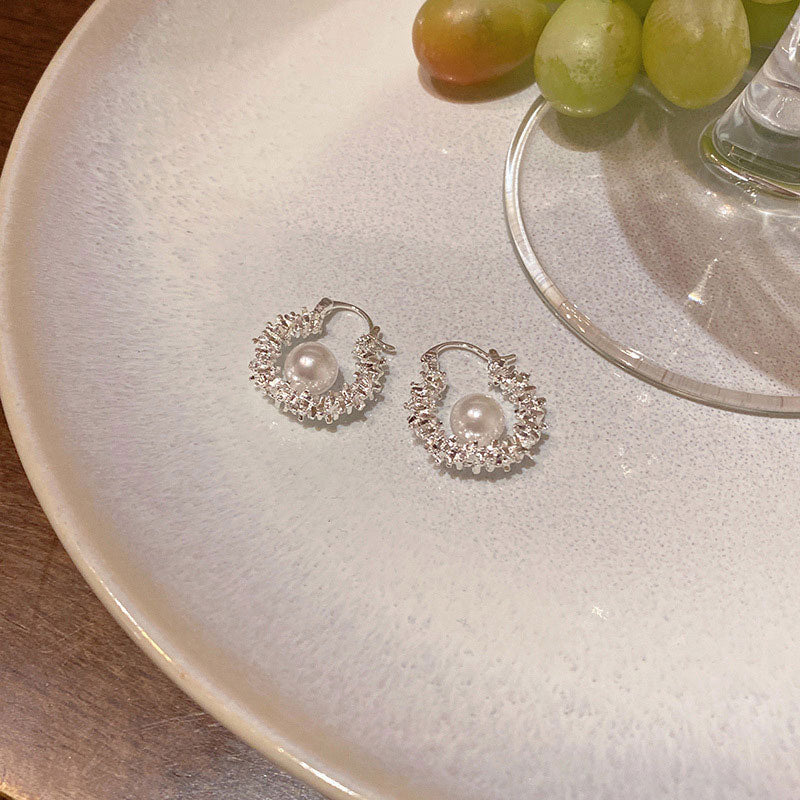 Earring Hoop Cold Style Sparkling Broken Silver Geometric XEA2306