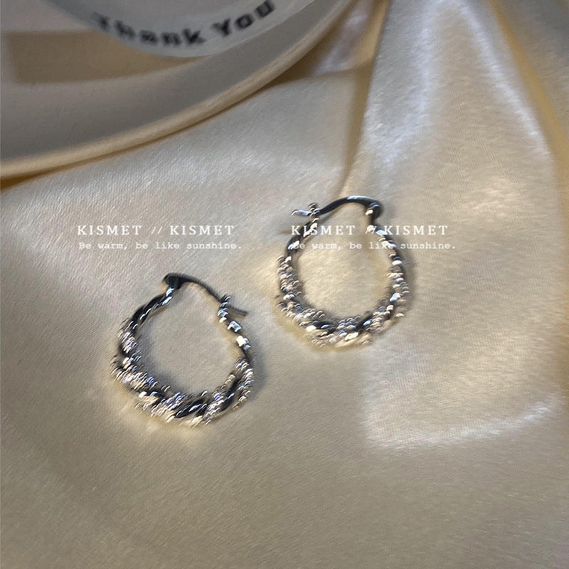 Earring Hoop Light Luxury Niche High End Starry Sky Circle XEE6277