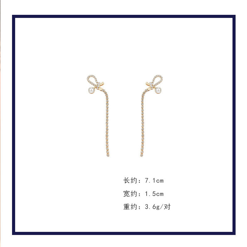 Earring Stud Long Fashion Luxury Temperament Diamond Butterfly XLA0074