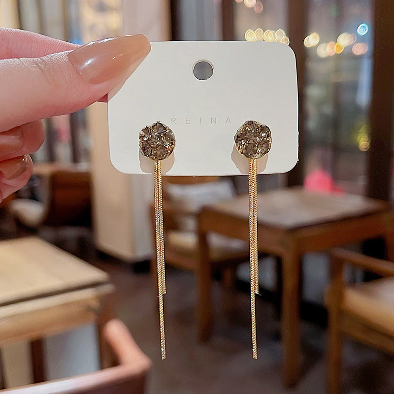Earring Stud Long Tassel Zircon XLA1000