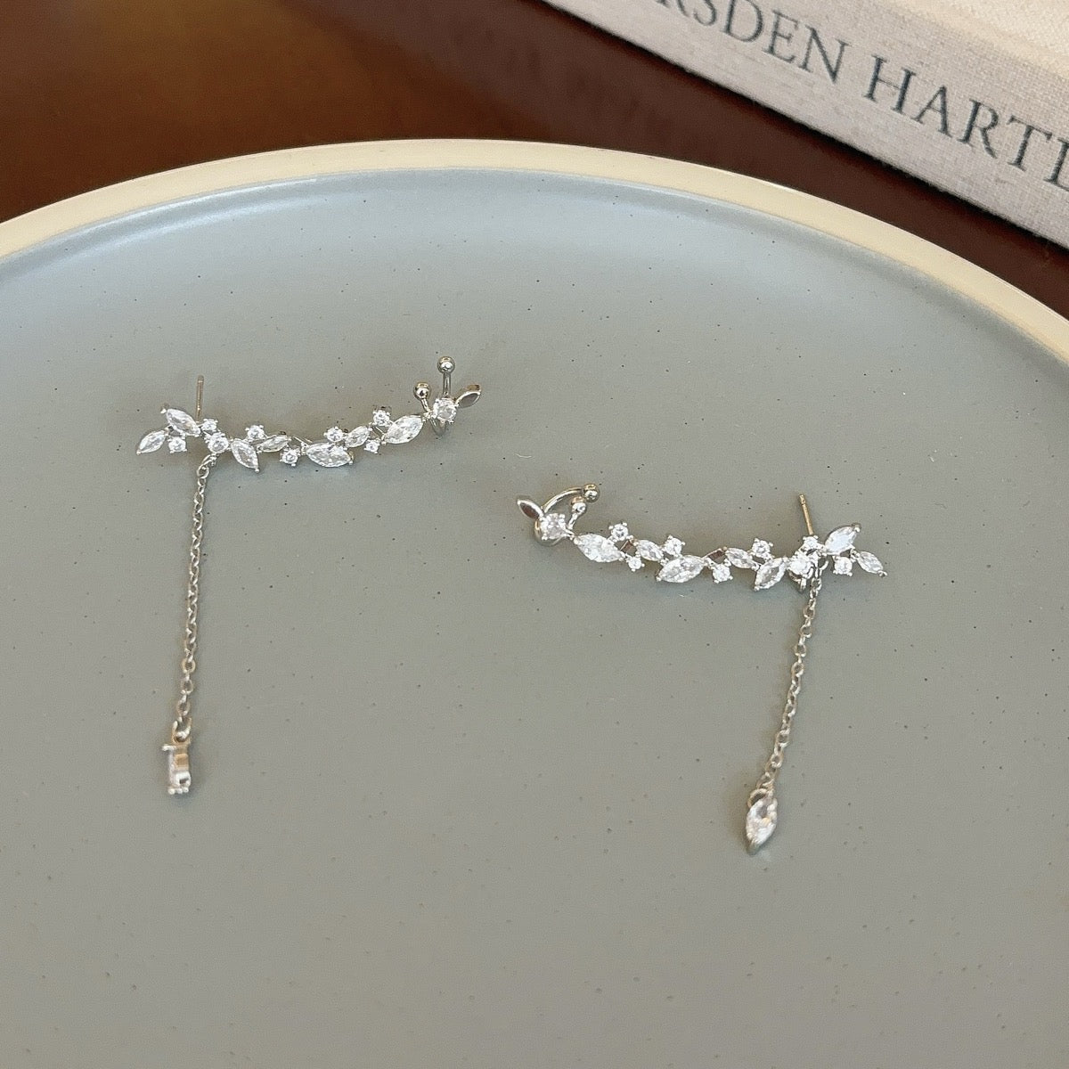 Earring Stud Clip Super Fairy Versatile Temperament Long Tassel Flower XLA1955