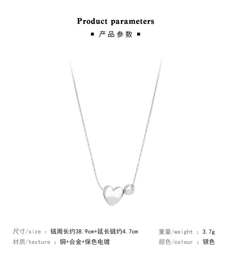 Necklace Simple Cold Style Silver Love Pendant XNX1592