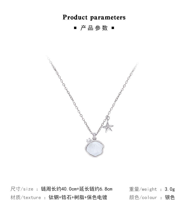 Necklace Light Luxury Niche Exquisite Zircon Star Shell XNX1610