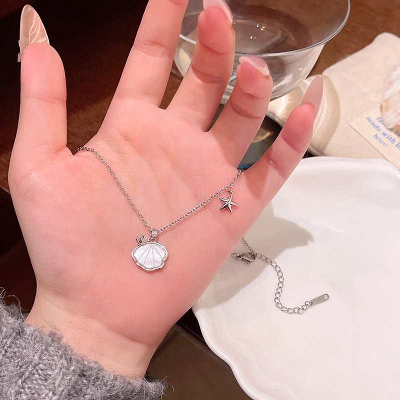 Necklace Light Luxury Niche Exquisite Zircon Star Shell XNX1610