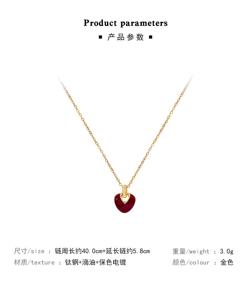 Necklace Ankola Red Heart Simple Love Clavicle XNX1633