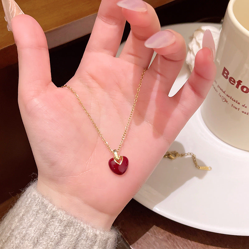Necklace Ankola Red Heart Simple Love Clavicle XNX1633