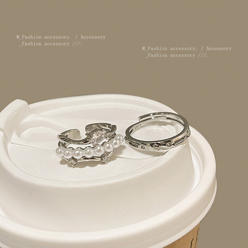 Ring Luxury Niche Exquisite Zircon Pearl XRJ0919