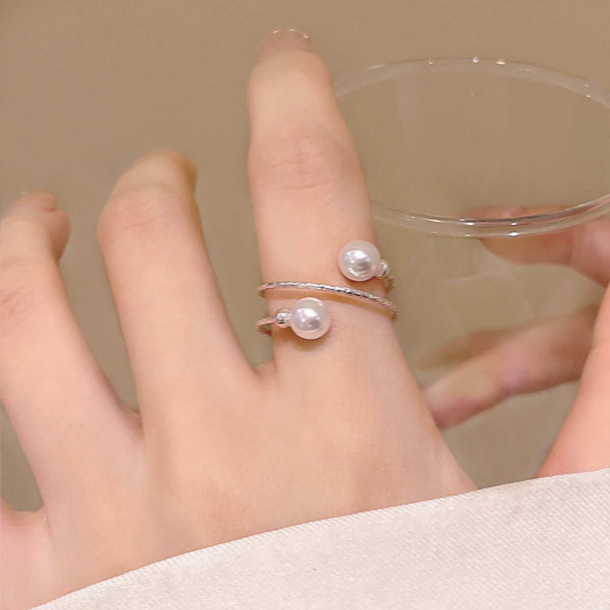 Ring Multi Layer Stacking Pearl XRJ0937