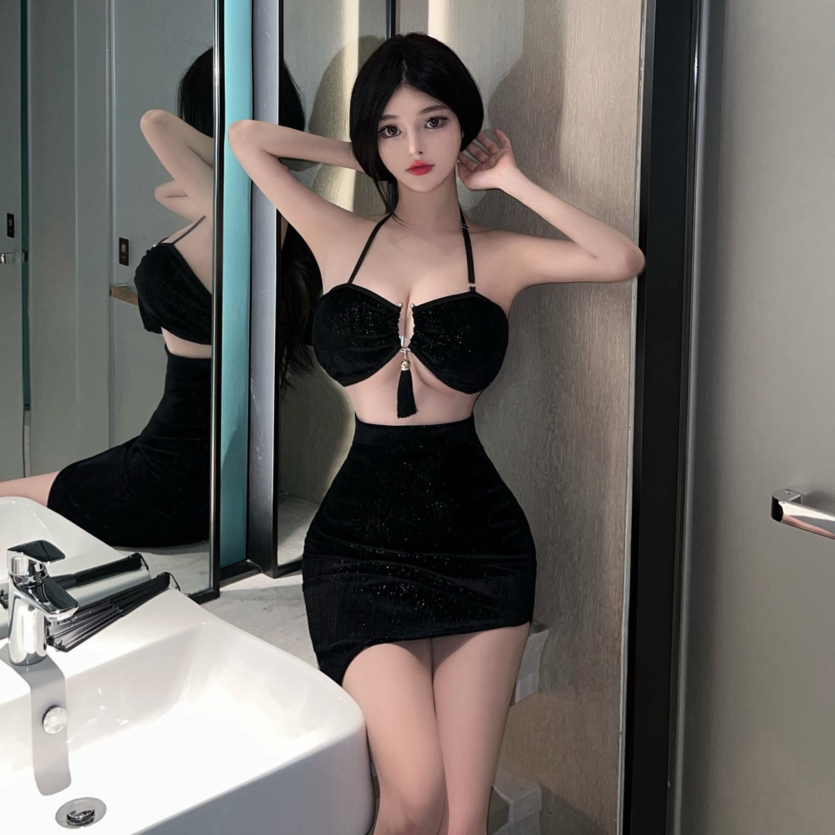 Lingerie Two Pieces Slant Skirt ZU0838
