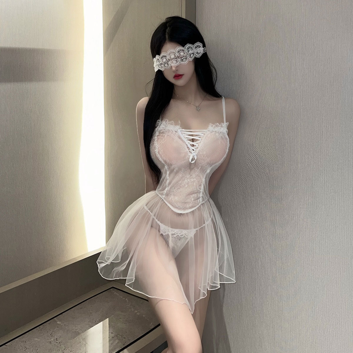 Lingerie Babydoll Strings Chest Ruffled Irregular ZU2200