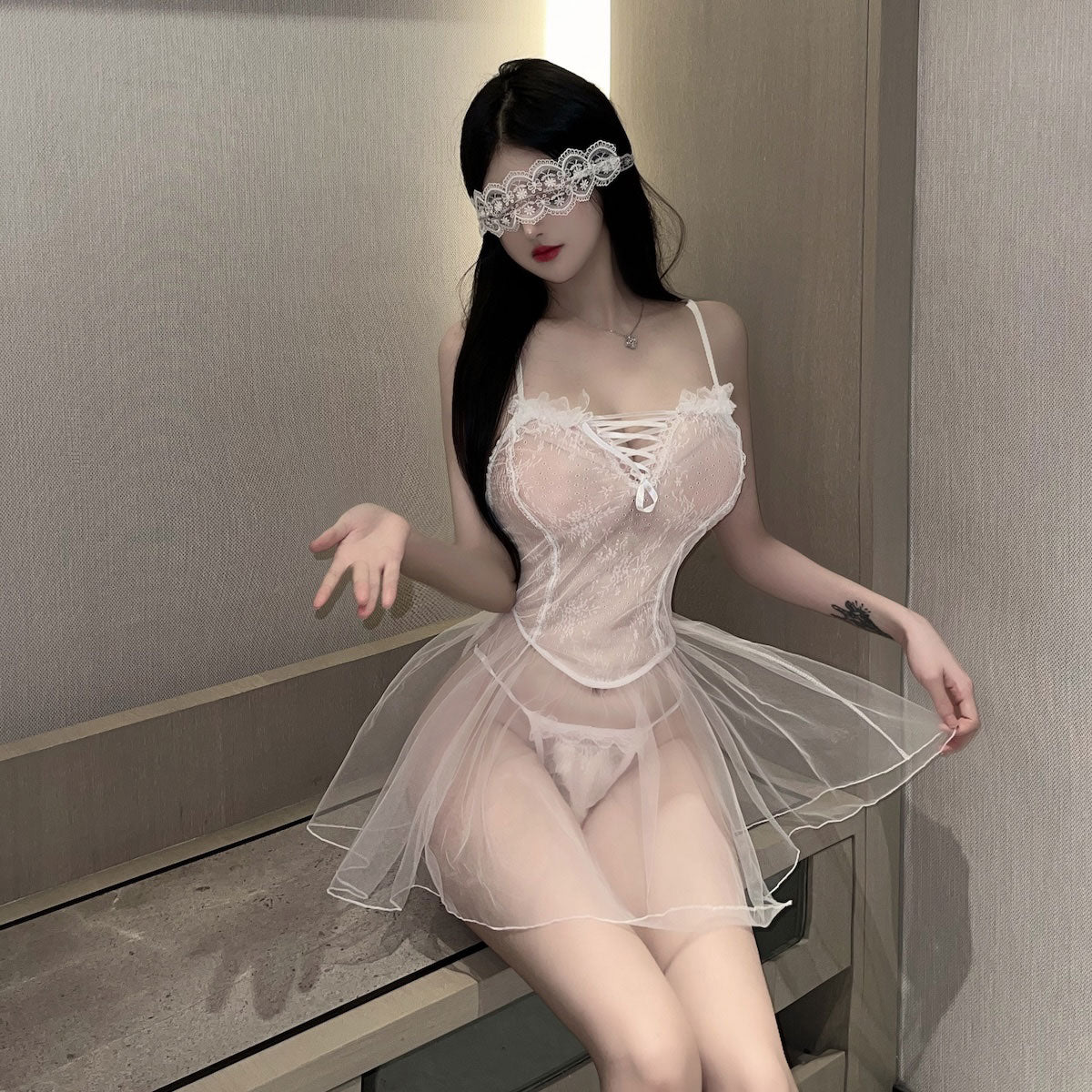 Lingerie Babydoll Strings Chest Ruffled Irregular ZU2200