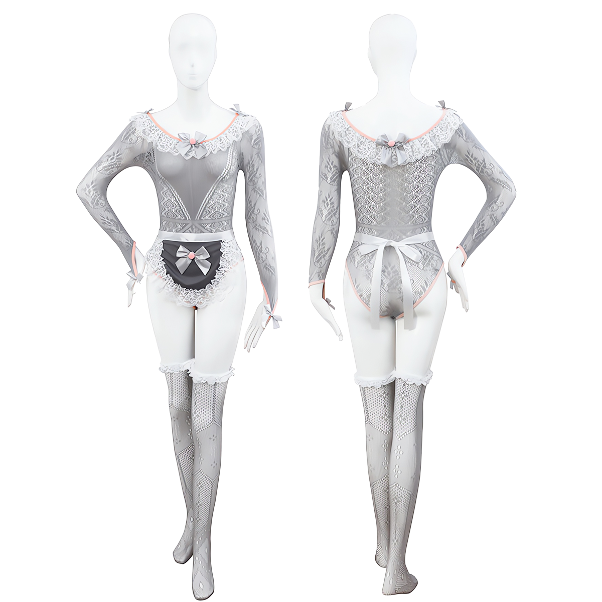 Lingerie Costume Maid Bodystocking Long Sleeves ZU6003