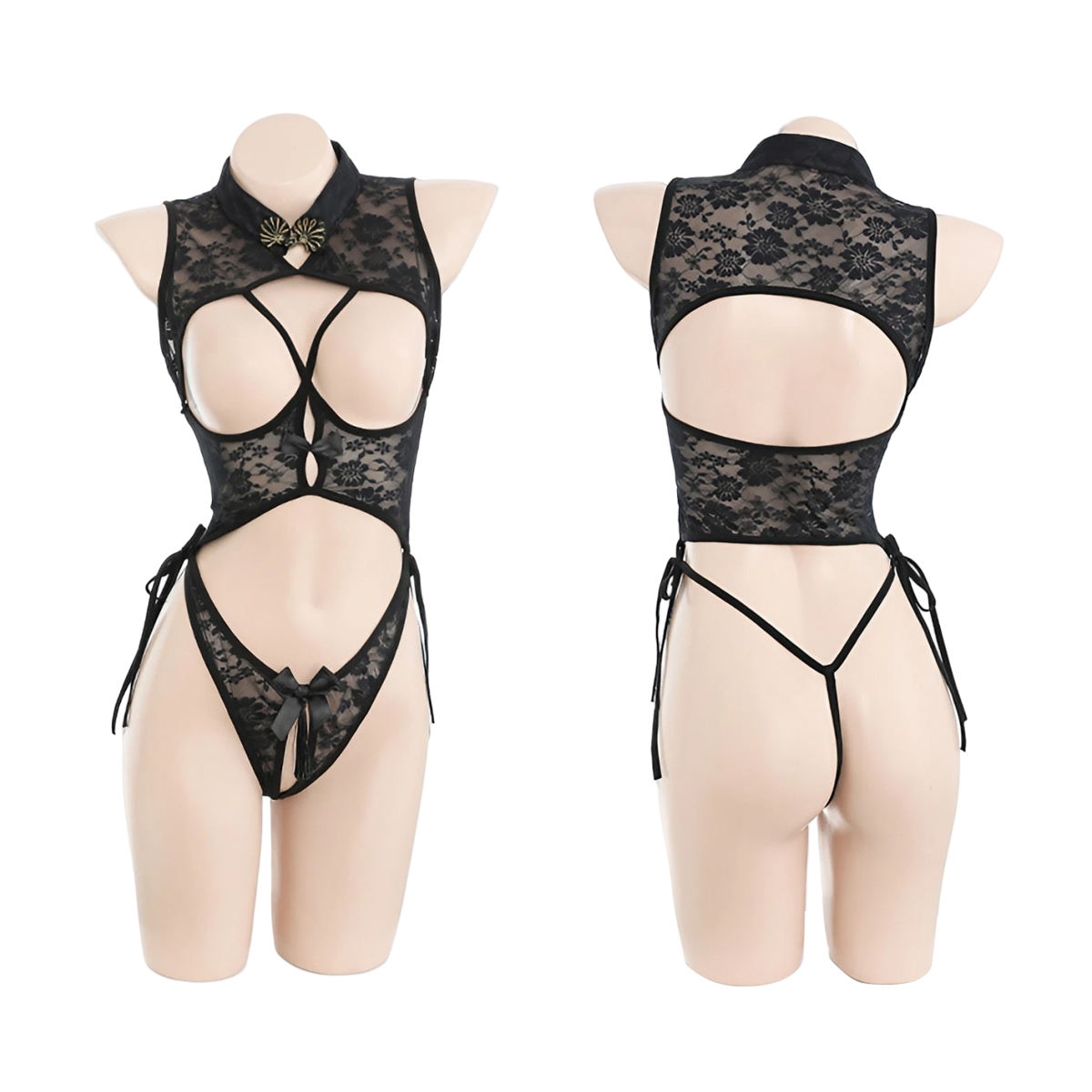 Lingerie Teddy Open Chest Belly Lower Cheongsam ZU6848