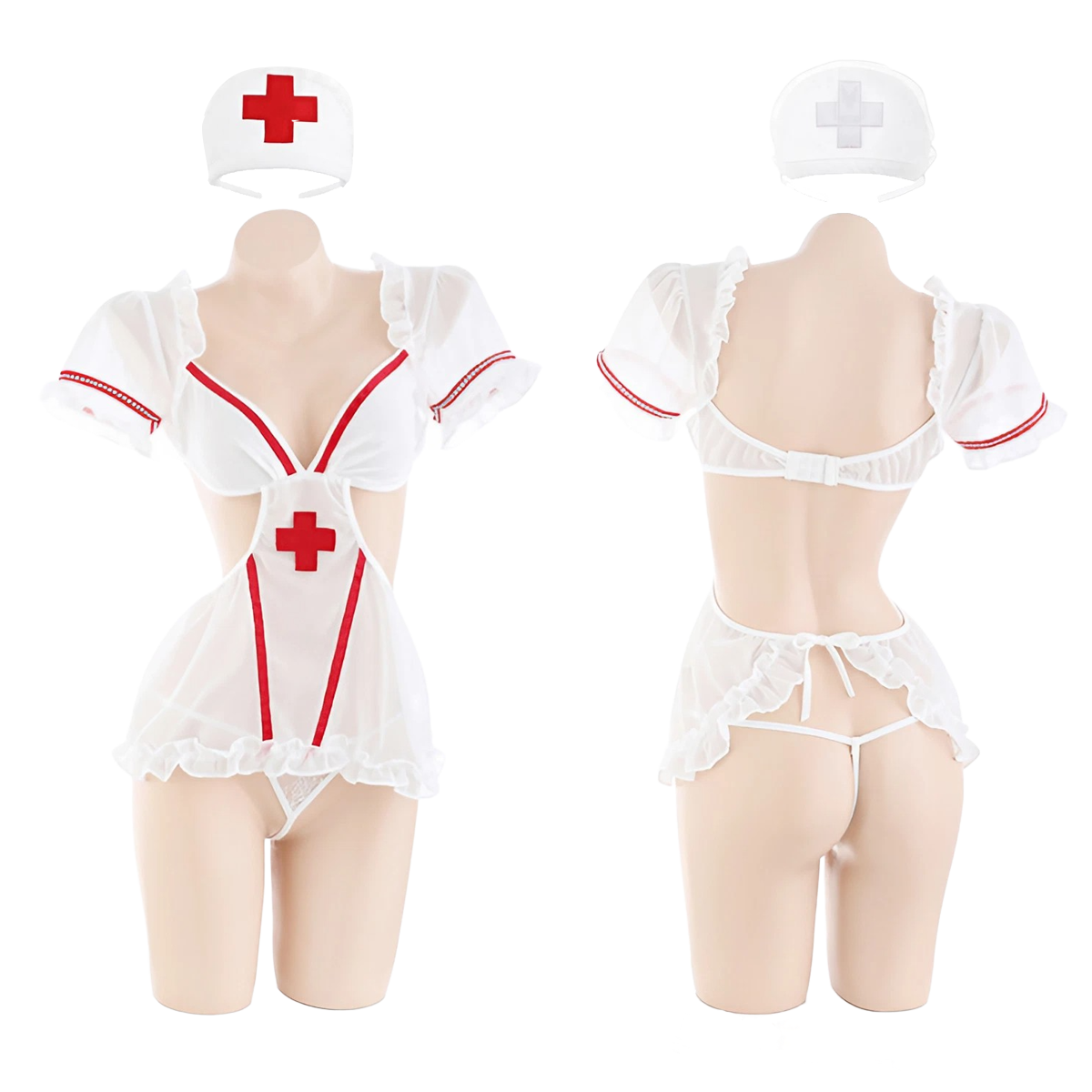 Lingerie Costume Nurse Babydoll Open Back Lower ZU8707