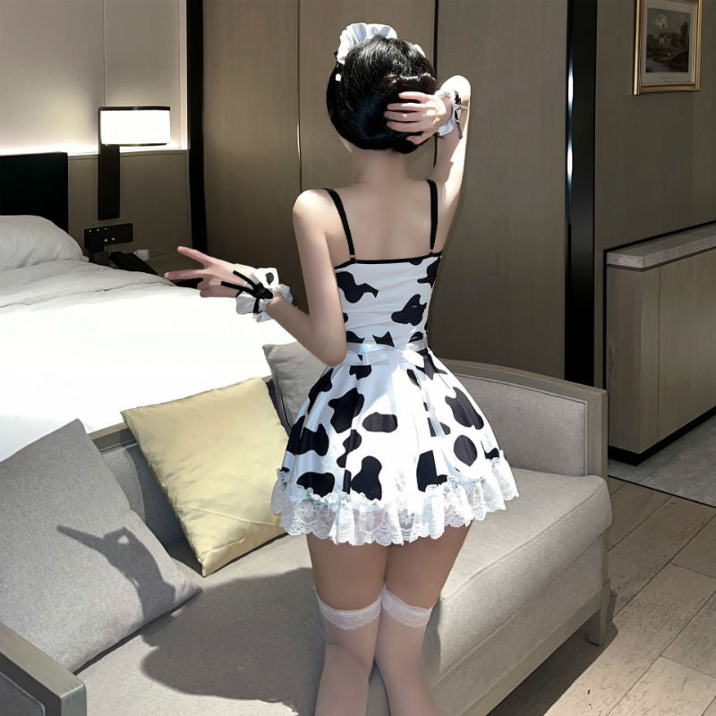 Lingerie Costume Cow Babydoll Lace Hem ZUP048