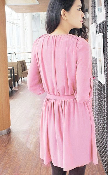 Dress Korean Sleeved Fashion Import