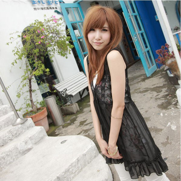 Shirt Sleeveless Lace Chiffon