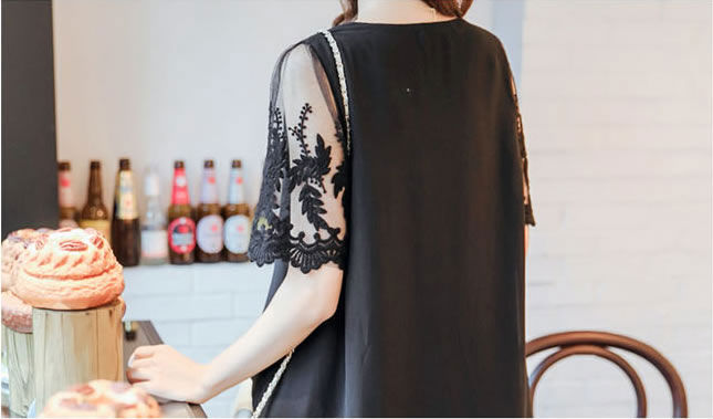 Lace Sleeved Chiffon Shirt