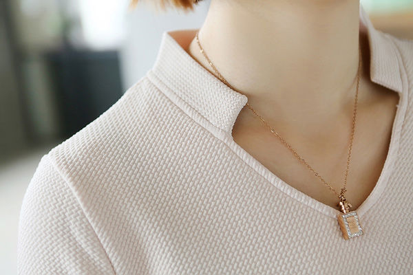 3/4 Sleeved V Neck Collar Dress