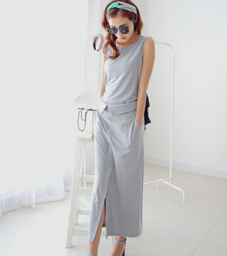 Sleeveless Korean Summer Long Dress